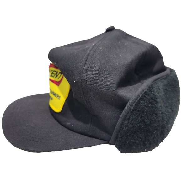 Kent Feeds Winter Hat Ear Flap Insulated K-Products Farmer Trapper patch cap Vtg - Picture 3 of 6